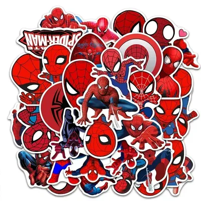 35-50pcs Spider Man Aufkleber coole Disney Anime Aufkleber DIY Skateboard Briefpapier Notebook Image