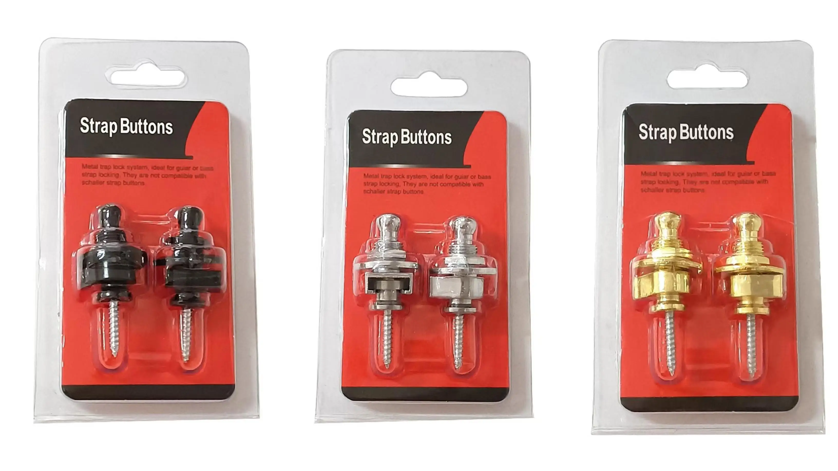 2 Teile/satz Gitarre Strap Lock Straplock Straplok Taste für alle Akustische Elektrische Bass Gitarre Strap 3 Farben Image