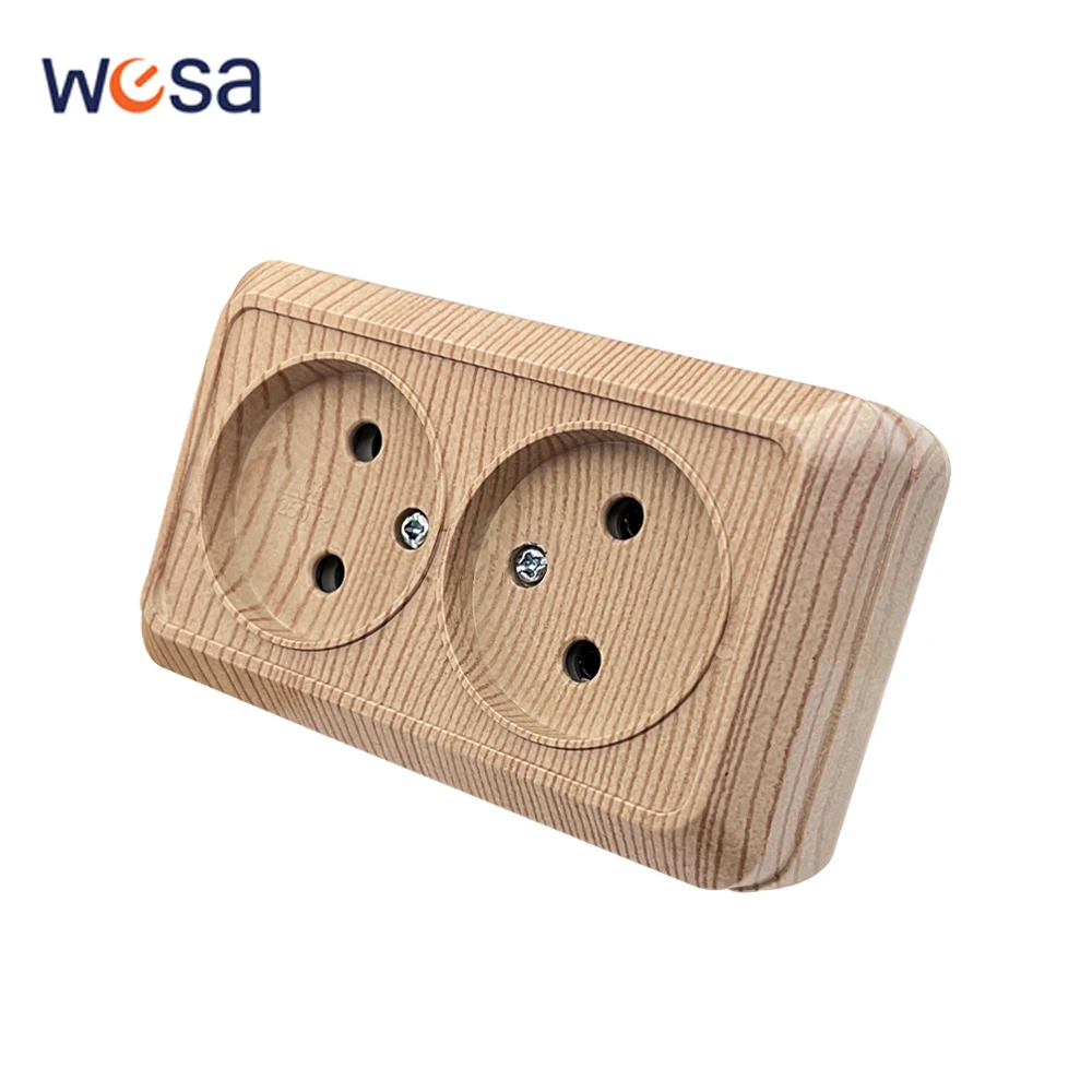 WESA Holzfarbe, Wandoberfläche, 2-Steckdosenstecker, Steckdosen für den Außenbereich, nicht geschliffen, Steckdose für den Außenbereich, flammhemmende Farbe