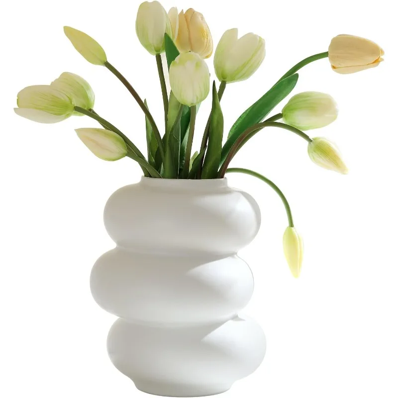 Kreative Keramik-Spiralvase für Heimdekoration, moderner nordischer Blumenhalter, einzigartige dekorative Vase für Wohnzimmer und Büro Image