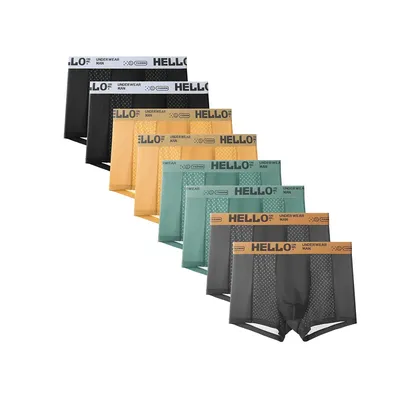 8 Stück Eis Seide Männer Höschen nahtlose sexy Unterwäsche männliche anti bakterielle atmungsaktive Slips Herren Boxer Shorts Mann Unterhose Höschen Image