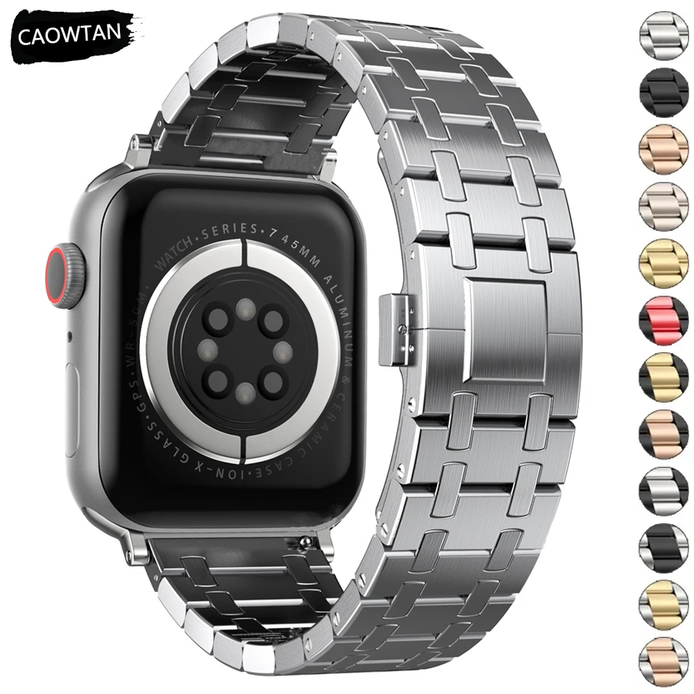 Luxusband für Apple Watch Armband 46mm 49mm 44mm 45mm 42mm 41mm Edelstahlarmband für Iwatch Ultra Serie 10 9 8 7 6 5 SE Image