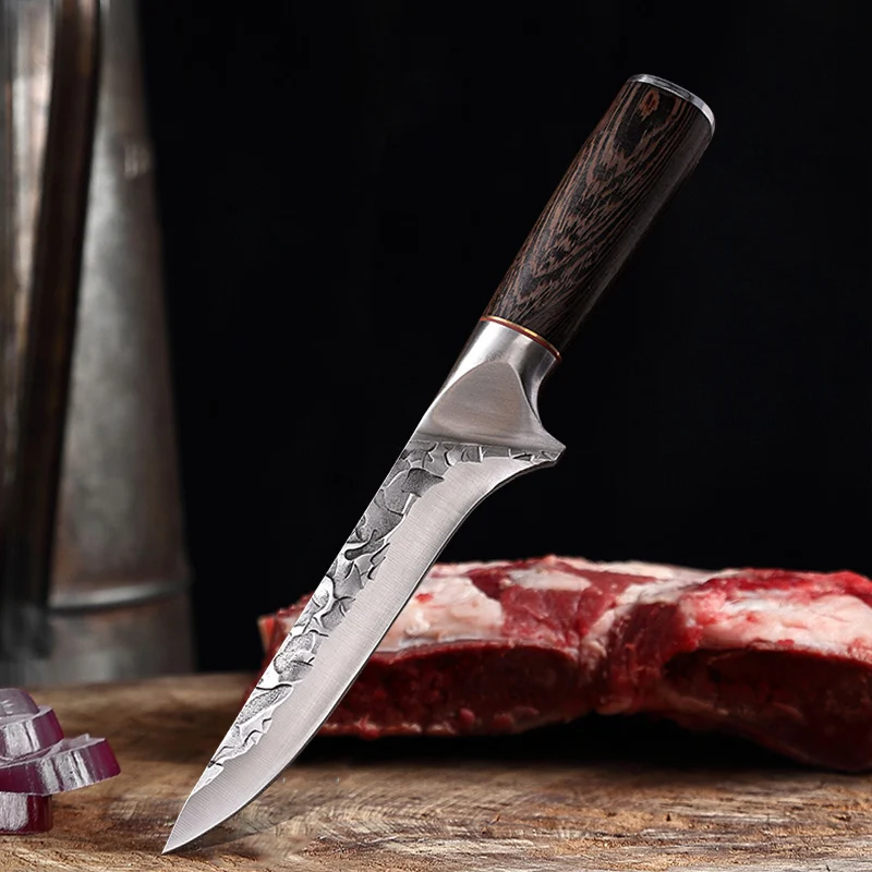 Handgeschmiedete Küchenmesser Edelstahl Filetmesser Chef Metzger Ausbeinmesser Fleischbeil Angeln Schneiden zum Kochmesser Image