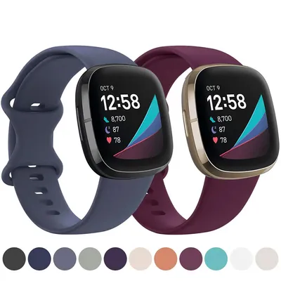 Weiches Silikonarmband für Fitbit Versa 3, Fitbit Sense Sport Smart-Armbanduhr, Ersatzarmband für Fitbit Versa 3, Fitbit Sense
