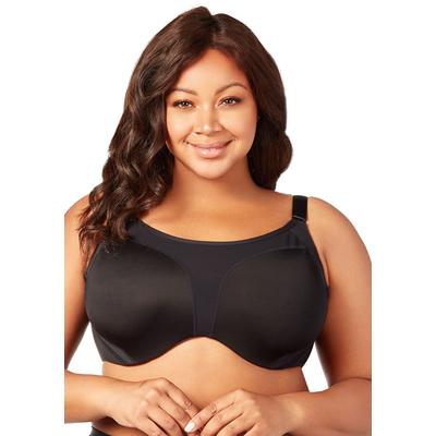 Plus Size Women's Curvy Moves Sports Underwire Bra by Elila in Black (Size 42 J)