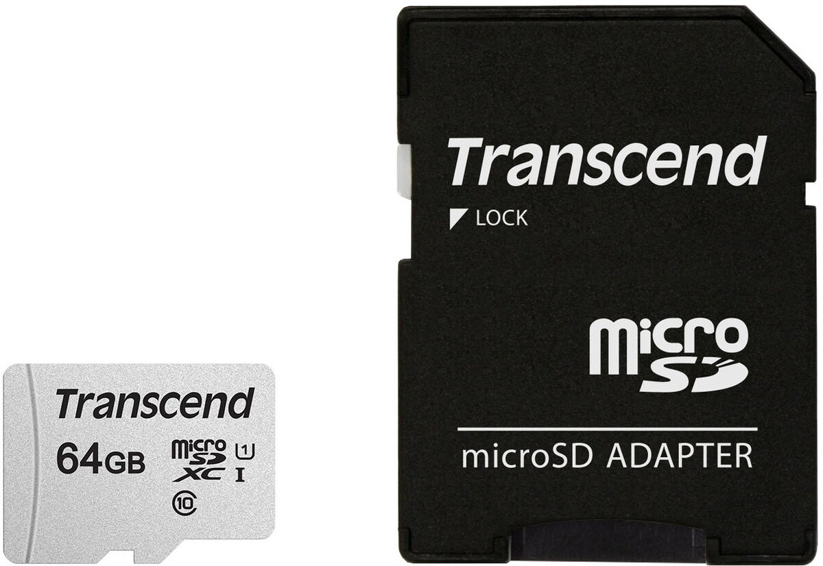Transcend microSDXC 64GB Premium 300S Class 10 + SD-Adapter Image