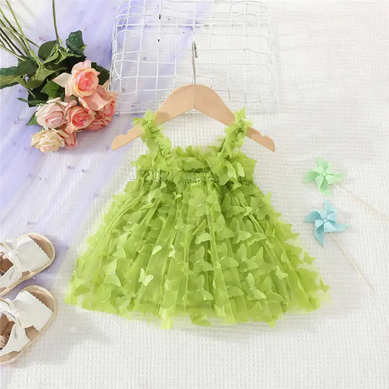 (0-3 Jahre alt) Sommer baby mit Netz voller Schmetterling Hosenträger Kleid niedlichen Prinzessin Kleid für Mädchen Image