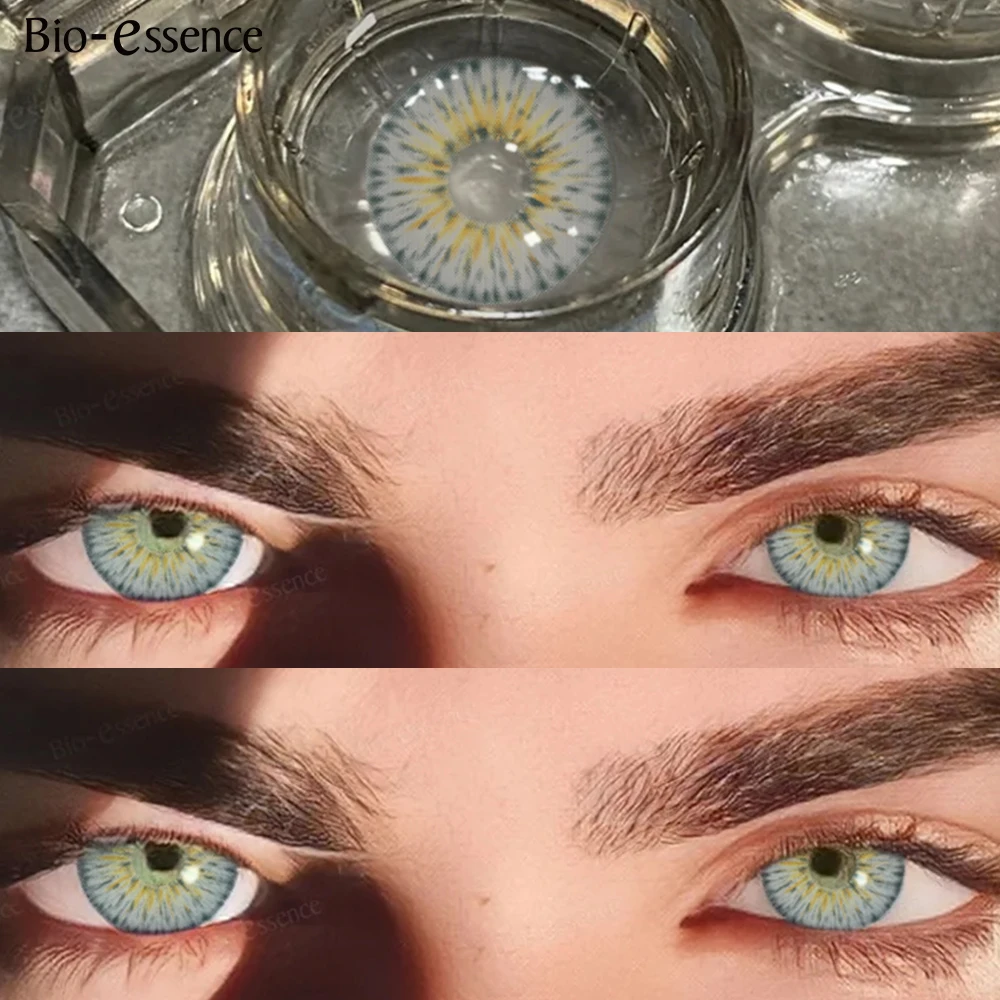 Bio-essence 1 Paar farbige Kontaktlinsen für Augenlinsen Pattaya Blue Kontaktlinsen Hochwertige natürliche Kontaktlinsen Jahres Image