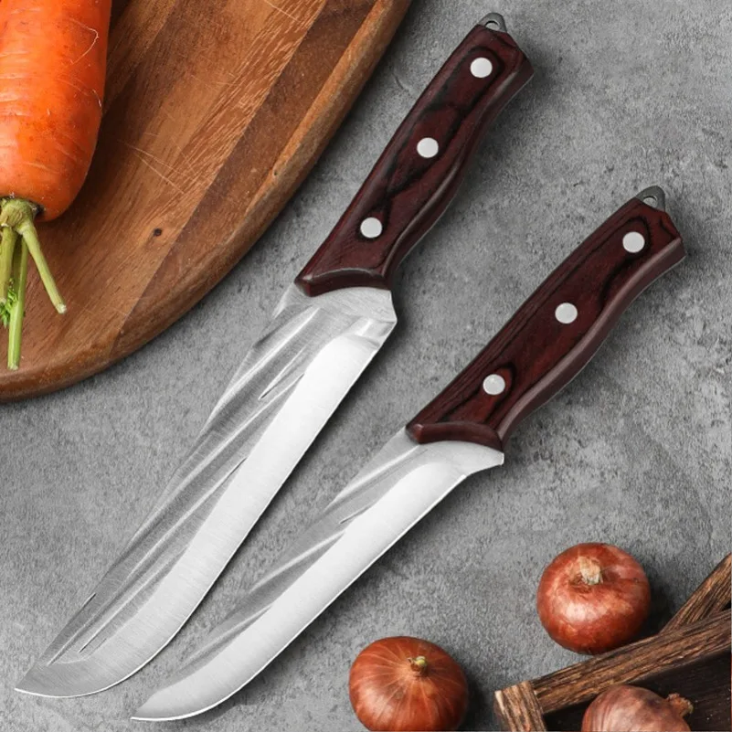Grill messer Holzgriff Küchenmesser Koch hand geschmiedete Klinge Ausbein messer Schneiden Fleisch Obst Fisch Filet ing Utility Messer Image