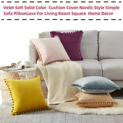 Velet weichen einfarbigen Kissen bezug nordischen Stil einfachen Sofa Kissen bezug für Wohnzimmer Image