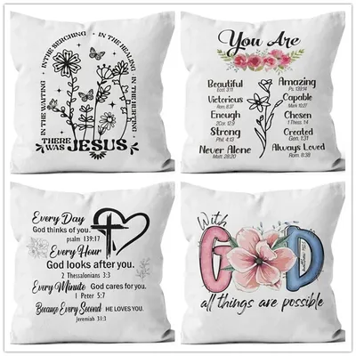 Bibel Vers Druck Kissen bezug Wohnzimmer Sofa Dekor weichen Wurf Kissen bezug Kissen bezug Image