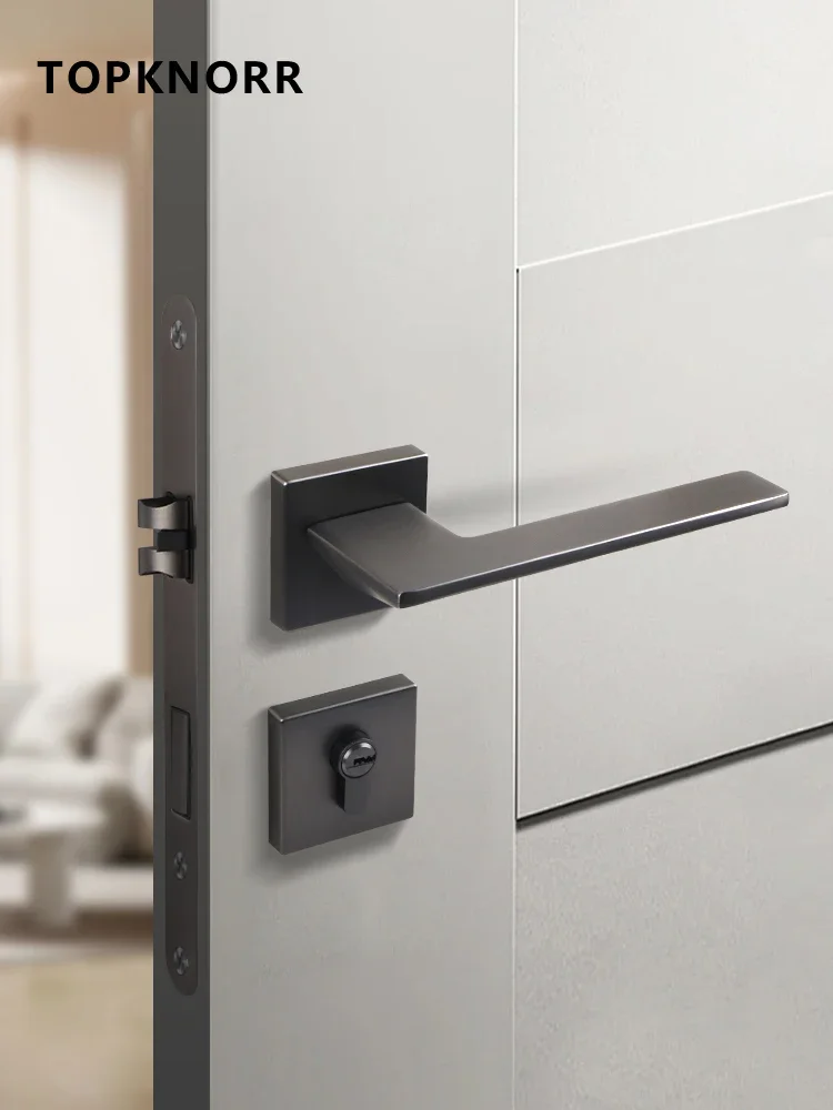 Weiß Innen türschloss leise geteilte Türschloss Haushalts schloss einfache Holztür schloss Schlafzimmer Zimmertür magnetisches Türschloss Image