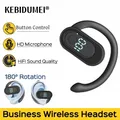 Auricolare wireless Bluetooth 5.4 180 ° Display a LED per auricolare universale con orecchio sinistro destro regolabile con rotazione per musica sportiva