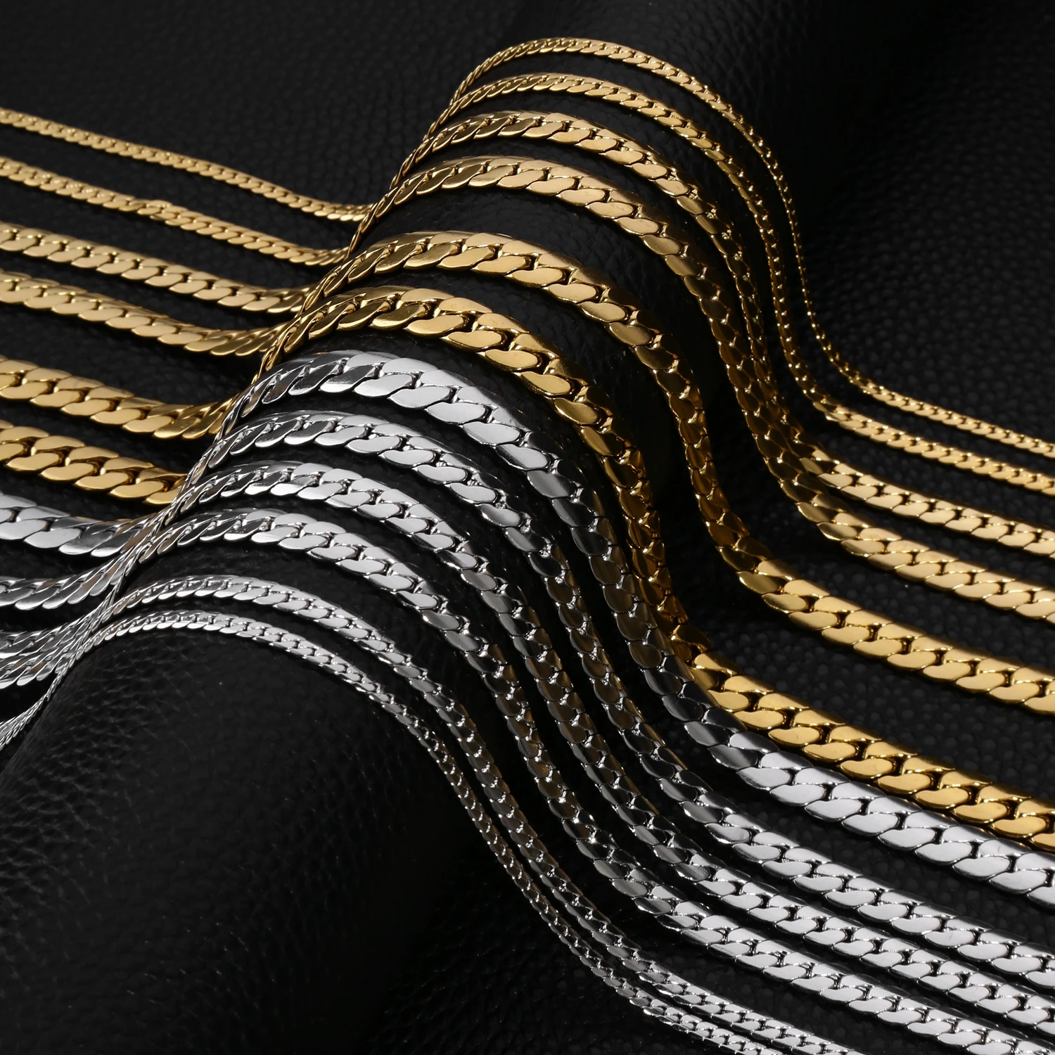 HIYEE 3MM/4MM/5MM/6MM/7MM/8MM Edelstahl Cuban Curb Link NK Kette Halskette Für Männer Frauen Männlich Hals Schmuck Zubehör Image