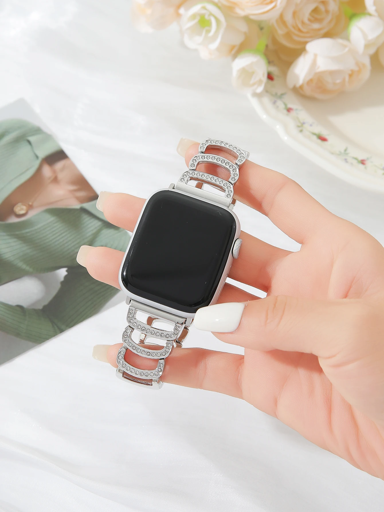 Schlankes Edelstahlarmband für Apple Watch 6 8 SE 7-Band 45 mm 38/41 mm für Apple Watch Series3 4 5 40 mm Bandarmband Image