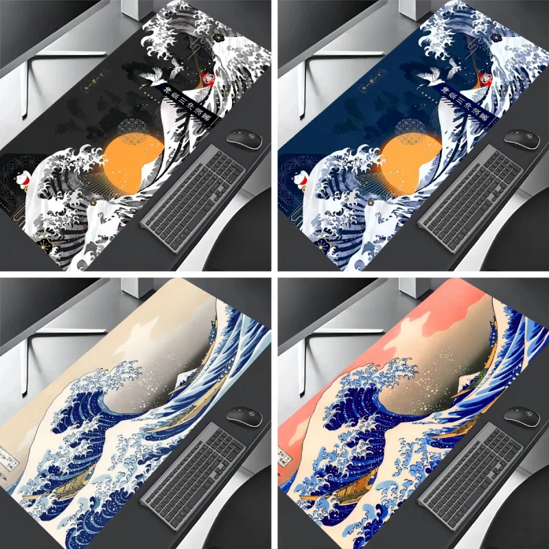 Japan die große Welle von Kanagawa Mauspad Deskmat Teppich Gamer PC Gaming Zubehör Tastatur Schrank Mause Laptops Gummi matte Image