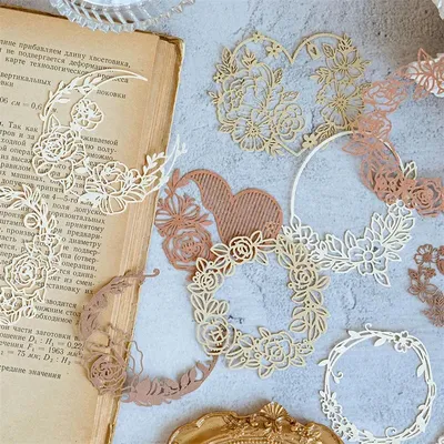 10 Blatt Spitzenkartenpaket, Blumenmuster, Collage, Bordüre, Handbuch, Material, Dekoration, hohl, Sammelalbum, Hintergrund, 10 x 10 cm Image