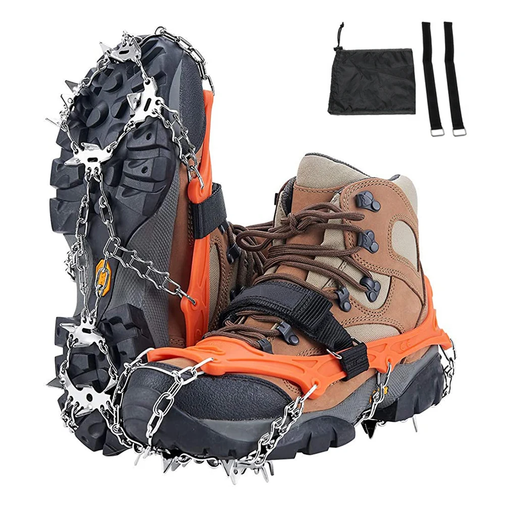 Steigeisen-Schuhe, 19-Spikes, Eis- und Schneegreifer-Schuhe, Camping, rutschfest, Klettern, Schutz zum Joggen, Gehen, Wandern auf Schnee, Eis