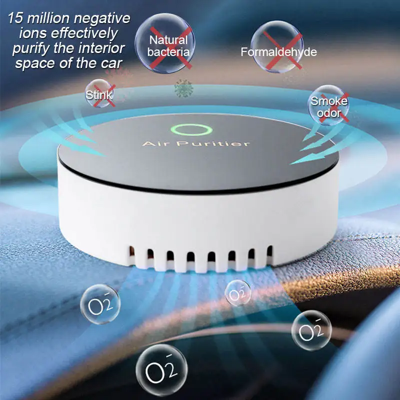 Tragbare Luftreiniger Negative Ionen Generator Filter Rauch Staub Geruch Formaldehyd Entferner Auto Lufterfrischer Toilette Haustier Deodor Image