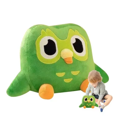 Cute Green Plushie Owl Cartoon Pillow Toy Comfortable Plush Pillow Toy Soft Stuffed Animal Owl