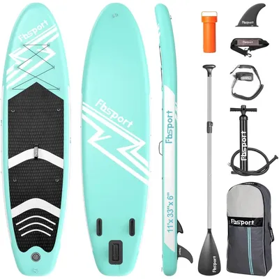 11' Premium Stand Up Paddle Board, Yoga Board with SUP Accessories & Carry Bag | Wide Stance, Surf