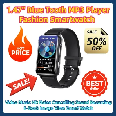 Video Music HD Noise Cancelling Sound Recording E-Book Image View Smart Watch 1.47" Blue Tooth MP3