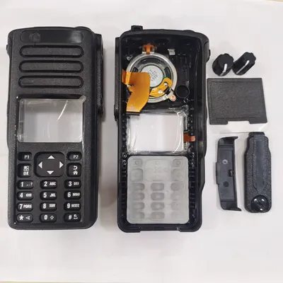 Black Walkie Talkie Replacement Repair Kit Case Housing Cover With Speaker+Mic For XPR7550e DGP8550E
