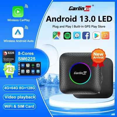 2025 New CarlinKit Mini CarPlay AI Box Qualcomm SM6225 8-Core Android Auto Wireless CarPlay TV Box 64G 128G Smart Streaming Box