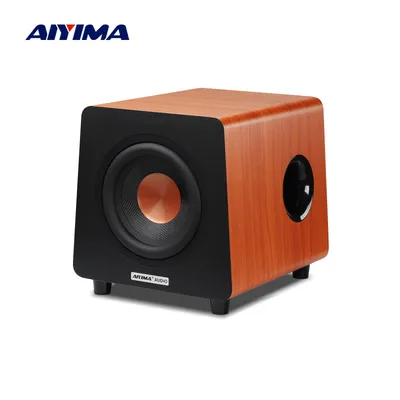 AIYIMA 800X Subwoofer 150W 8 Inch Active Speaker Deep Bass Wood Grain Woofer Amplifier Input RCA/AUX/LFE