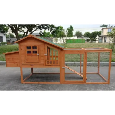 Large Wood Chicken Coop Backyard Hen House 3-5 Chickens w Nesting Box Run