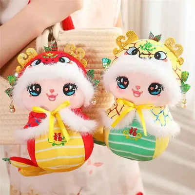 2025 Snake Mascot Plush Toy Chinese Animal Doll Toy Spring Festival Decoration Mascot Doll For