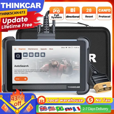 THINKCAR THINKSCAN 672 OBD2 Scanner CAN FD obd2 Tool Bi-directional Control Full System Diagnosis 28 Resets Free for Life