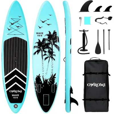 Stand Up Paddle Board 10'6" Ultra-Light Thick Paddleboard for All Skill Levels ISUP Paddle Board