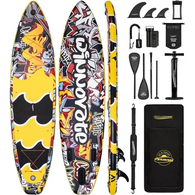 Inflatable Stand Up Paddle Board, Extra Wide Paddle Board for Adult/Family/2+1 People