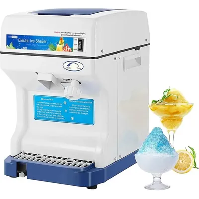 Electric Ice Crusher Shaver Snow Cone Maker Machine 265lbs/hr for Home and Commercial Use Blue