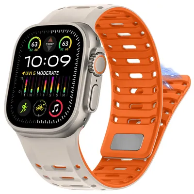 Sport Silicone Straps For Apple Watch Band 45mm 44mm 42mm 46mm 49mm magnetic Bracelet correa IWatch