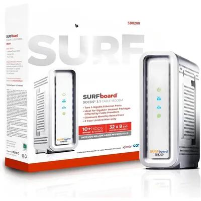 (SB8200) - Cable Modem - Fast DOCSIS 3.1, 1 Gbps Max Internet Speed, 4 OFDM Channels