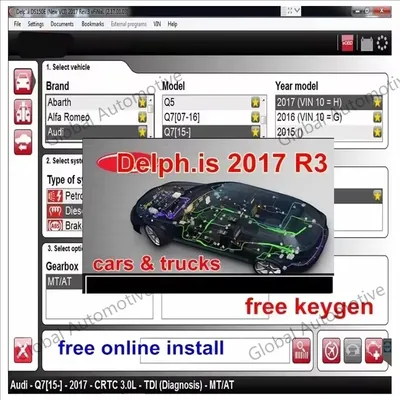 Autocoms delphis 2017r3 with keygen for activator newest software 2017.r3 Keygen del-phis 150e