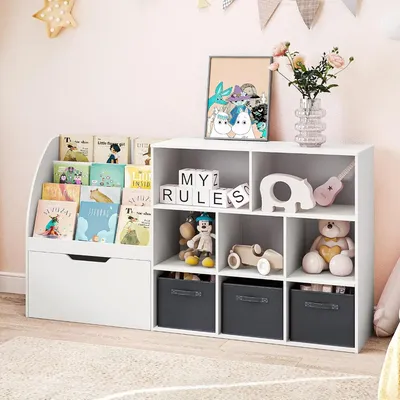 Kids Book Shelf and Toy Organizer, Toy Organizers and Storage, Playroom Organization and Storage