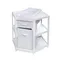 Badger Basket Corner Diaper Changing Table with Laundry Hamper, Storage Bin, and Contoured Pad for