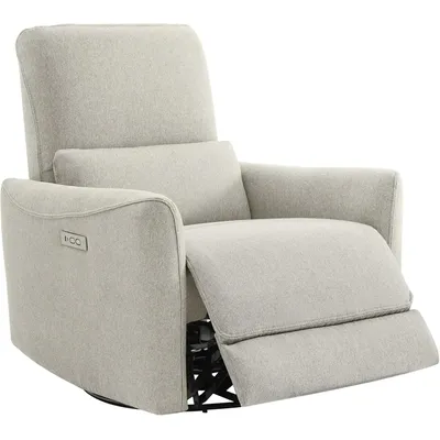 Power Recliner Chair Swivel Glider, FSC Certified Fabric Living Room Nursery Reclining Sofa Chair