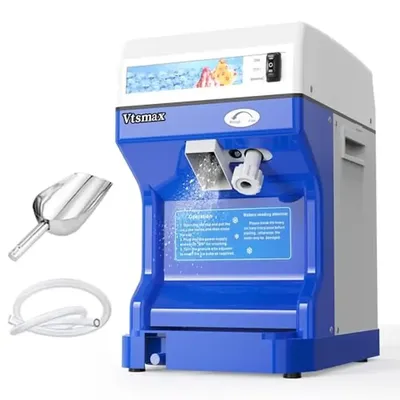 Ice Crusher Shaver Machine Snow Cone 250W Aluminum Alloy Blade Adjustable Thickness 265LBs/hr