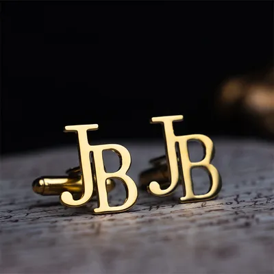 Wedding Jewelry Personalized Initials Cufflinks Stainless Steel Custom Name Cufflinks Groomsmen Gift