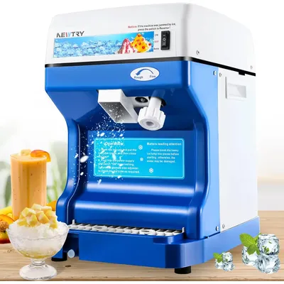 Commercial Ice Shaver Machine Electric Ice Cube Crusher Snow Cone Maker with Aluminum Alloy Blade