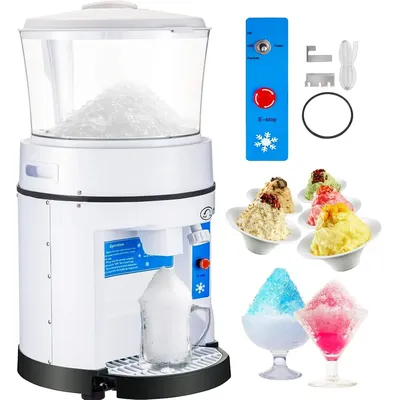 110V Commercial Ice Shaver Crusher 1100LBS/H with 17.6 LBS Hopper, 350W Tabletop Electric Snow Cone