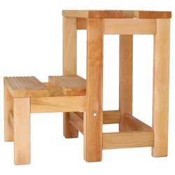 Aranaz MUEBLEAR - Trittleiterhocker 2 Stufen geölt 32 x 23 x 40 cm Image