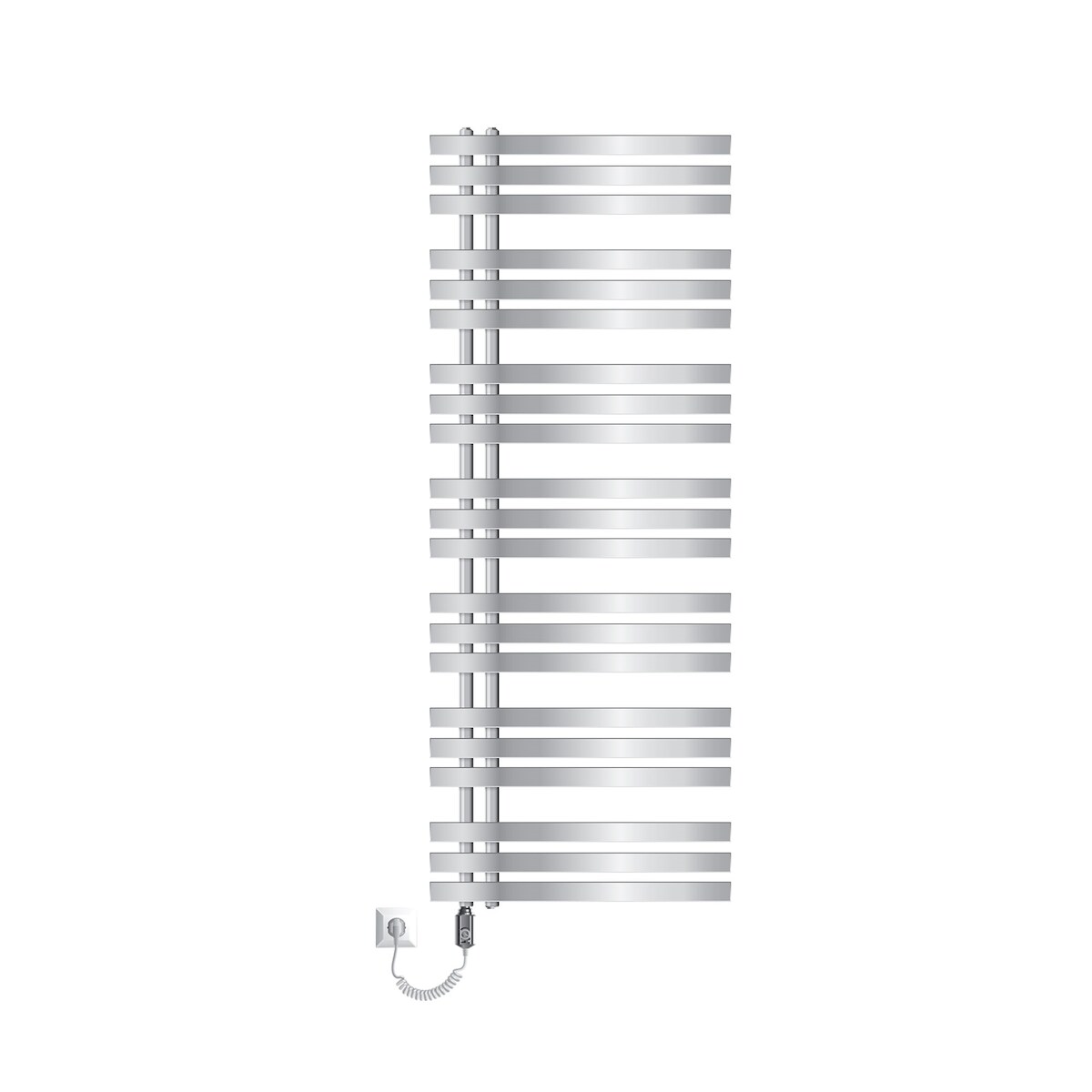LuxeBath ECD Germany Elektrischer Badheizkörper Iron EM 600×1600 mm Chrom, Heizstab 1200W, Paneelheizkörper Handtuchtrockner Designheizkörper Image