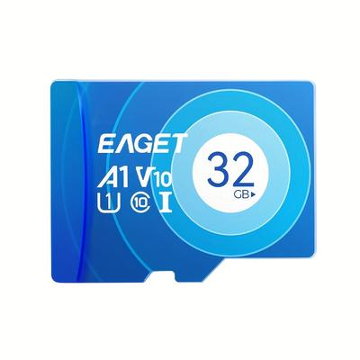 TEMU Eaget Sd 128gb - V30 A1 Uhs-i U3 Tf Adapter, Shockproof, & , Long- For Cameras, Smartphones & Drones