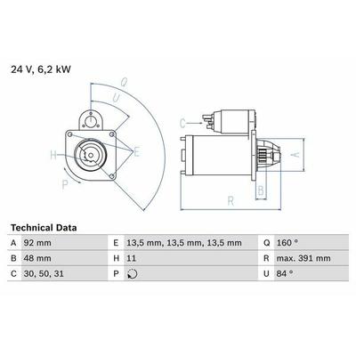 BOSCH Universal 24V für MERCEDES-BENZ A004151940180 0041519501 0041519401 0 986 017 320