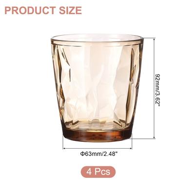 Acrylic Drinking Glasses, 4Pcs Plastic Reusable Tumblers